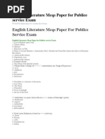 English Literature Mcqs Paper For Publice Service Exam