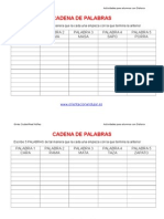 Actividades Dislexia Cadena de Palabras Plantilla