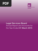 Legal Services Board: Annual Report and Accounts For The Year Ended 31 March 2015