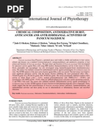 Chemical Composition, Antioxidative Burst, Anticancer and Antileishmanial Activities of Panicum Maximum