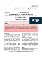 Pharmacognostical and Preliminary Phytochemical Studies On Tricalysia Sphaerocarpa (Dalzell) Gamble