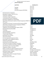 International Organisations and Their Headquarters