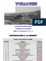 Caracteristicas Yacimientos Mineros