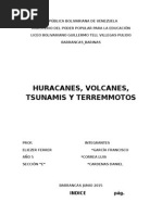 Huracanes, Volcanes, Tsunamis y Terremmotos