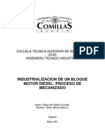 Industrializacion de Bloque de Motor Diesel, Proceso de Mecanizado