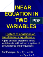  Linear Equation in Two Variables