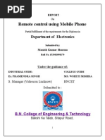 Remote Control Using Mobile Phone