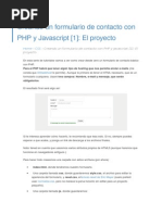 Formulario de Contacto Con PHP y Javascript