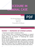 Procedure in Criminal Case