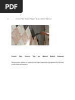 Ceramic Tiles - Terrazzo Tiles and Mosaics Method Statements