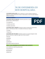 Atención de Enfermería en Admisión Hospitalaria