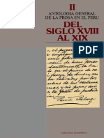 Antologia General de La Prosa en El Perú Del Siglo XVIII Al XIX