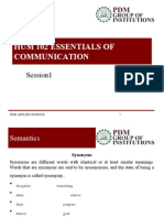 Hum 102 Essentials of Communication: Session1