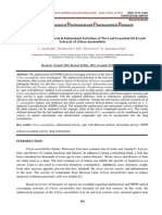 Evaluation of Antibacterial & Antioxidant Activities of The Leaf Essential Oil & Leaf Extracts of Citrus Aurantifolia