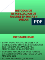 Metodos de Estabilizacion de Taludes en Suelos y Rocas