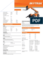 SkyTrak 10054 Telehandler Spec Sheet