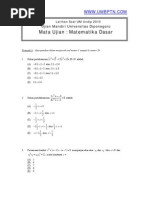 Latihan Soal Matematika Dasar Um Undip 2010