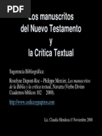 UCA Los Manuscritos y La Critica Textual