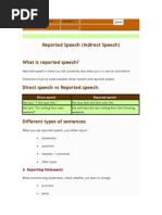 Reported Speech (Indirect Speech) : A. Reporting Statements