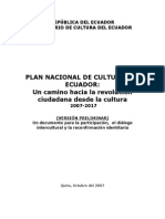 Plan Nacional de Cultura Del Ecuador 21-11-07