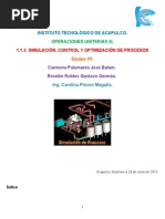 Simulación Control y Optimización de Procesos