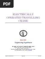 Electrically Operated Travelling Crane: Engineering Department