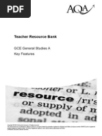 Teacher Resource Bank: GCE General Studies A Key Features