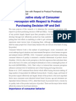 Consumer Perception With Respect To Product Purchasing Decision HP and Dell