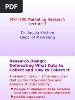 MKT 400 Marketing Research: Dr. Anjala Krishen Dept. of Marketing