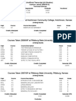 Psu Unofficial Transcript