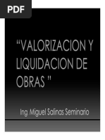 Valorización y Liquidación de Obras