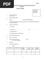 Application Form For The Post of Research Officer (H) in CCRH