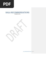 Draft HALA Recommendations