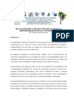 De La Extensión y Proyección Social Hacia La Responsabilidad Social Universitaria