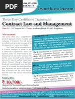 NLSIU's 3 Day Contract Law Course 