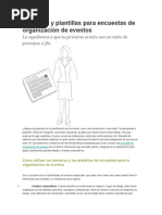 Ejemplos y Plantillas para Encuestas de Organización de Eventos Eventos D Lujo