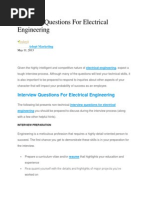 Interview Questions For Electrical Engineering