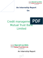 Internship Report On Credit Management of MTBL