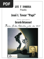 LUZ Y SOMBRA. Pasillo. José Ignacio "Papi" Tovar. Transc. Piano Gerardo Betancourt.