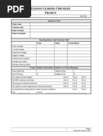 Project Handover Form