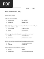 Plate Tectonics Test