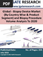 Global - Biopsy Device Market (By Country Wise and Product Segment) and Biopsy Procedure Volume Analysis To 2020