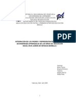 Integracion de Los Padres y Representantes Al Proceso de Enseñanza Aprendizaje