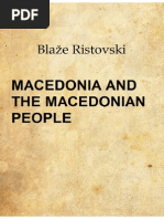 Macedonia and The Macedonian People - Blazhe Ristovski