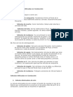 Tipos de Válvulas Utilizadas en Conducción