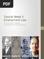 Tutorial Week 5 Employment Law: By: Nurul Ashiqin Shamsuri Nurulashiqin@ucsiuniversity - Edu.my