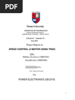 Nirma University: Speed Control of Motor Using Triac