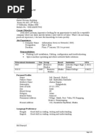 Md. Bayejid: Curriculum Vitae of Mailing Address