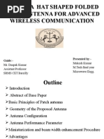 Design A Hat Shaped Folded Patch Antenna For