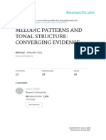 Melodic Patterns and Tonal Structure (Lola L. Cuddy, Psychomusicology 10, 1991, Pp. 107-126)